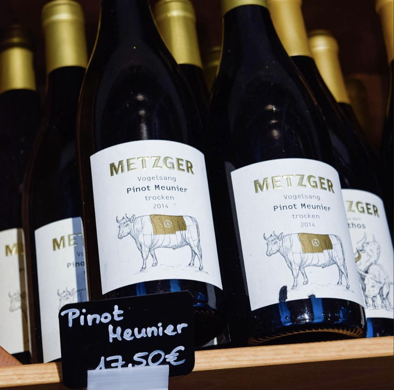 Metzger Pinot Meunier Weine in der Fleischboutique
